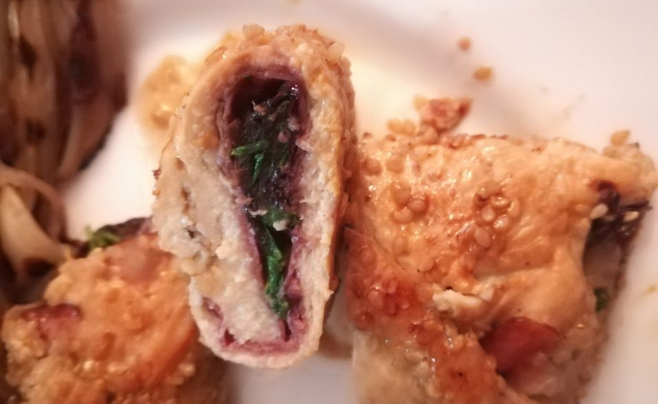 involtini di pollo con verdure e sesamo